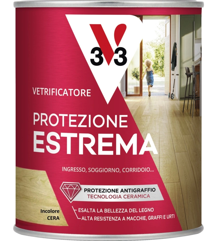 Vetrificatore parquet protezione estrema, cera incolore - 0,75 litri